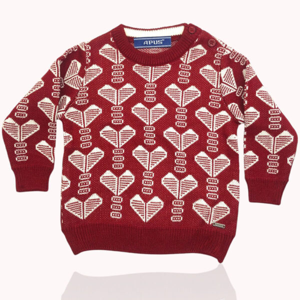 Pretty Baby Heart Jacquard Sweater with Pajama - Image 4