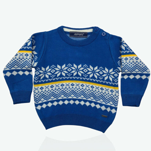 Elegant Jacquard Sweater with Pajama - Image 2