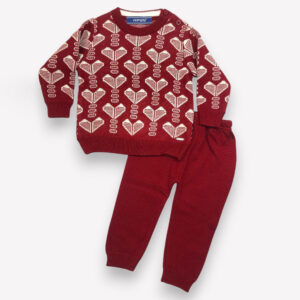Pretty Baby Heart Jacquard Sweater with Pajama