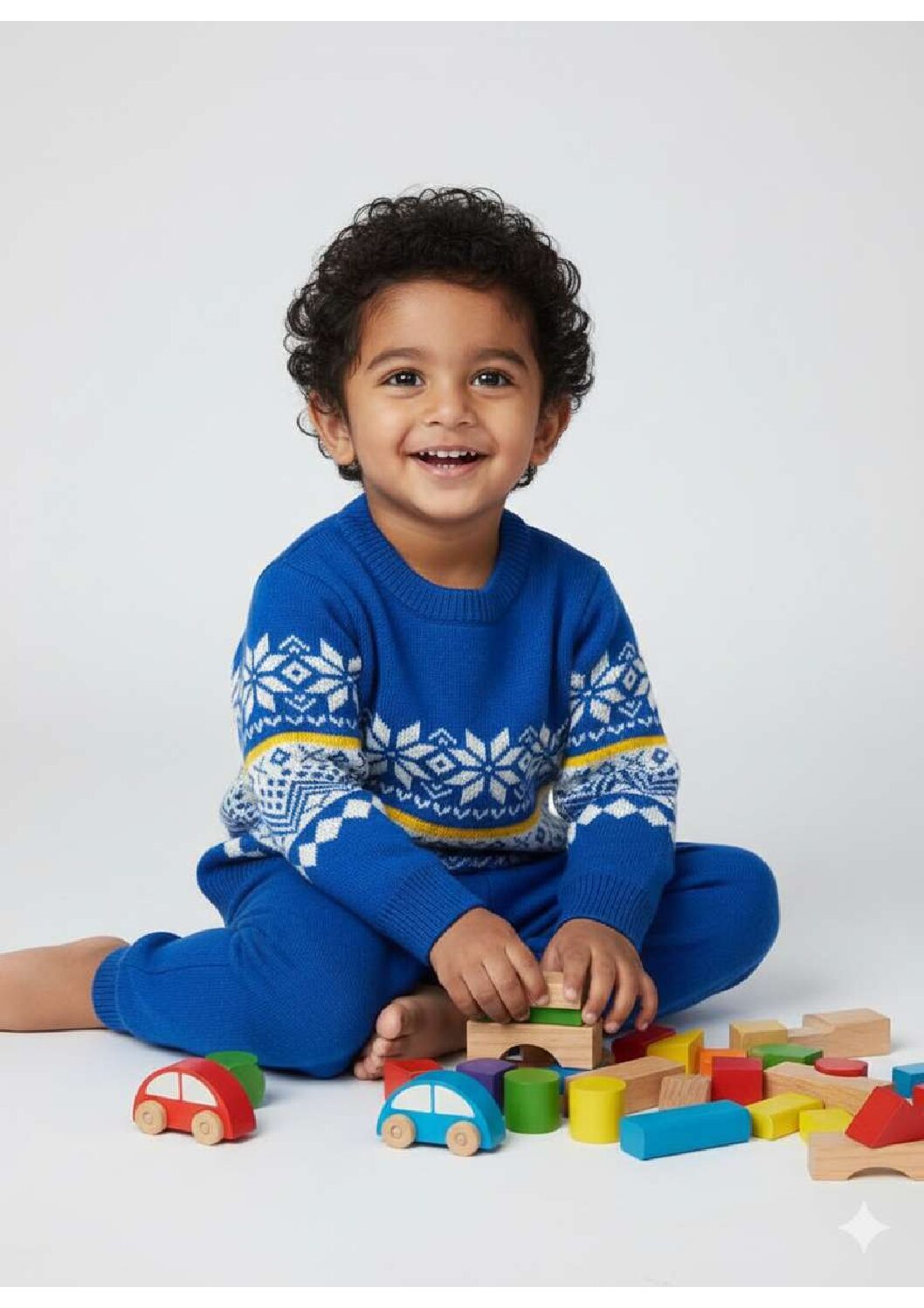 Elegant baby jacquard sweater with pajama
