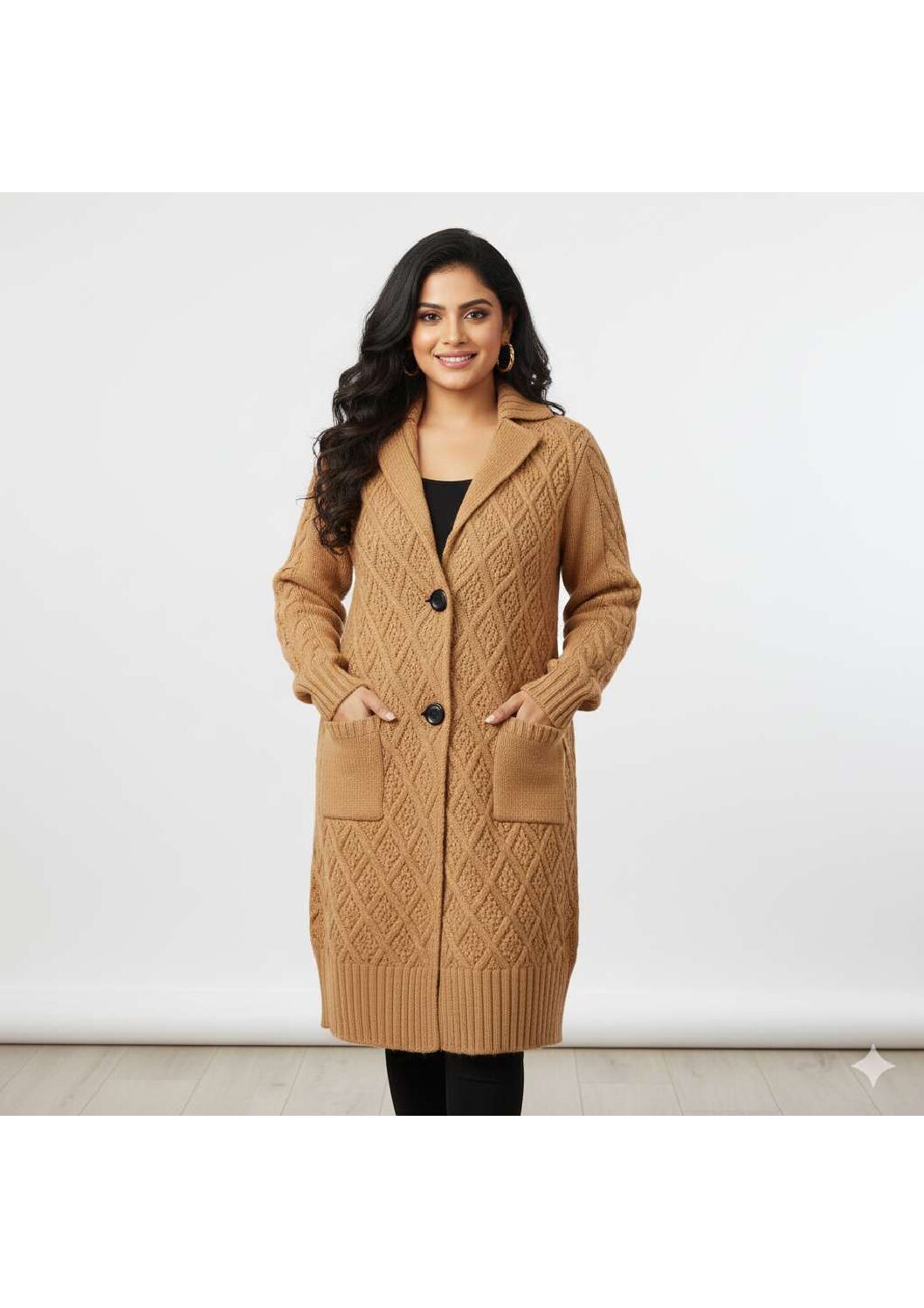 Apus women stylish long coat look sweater