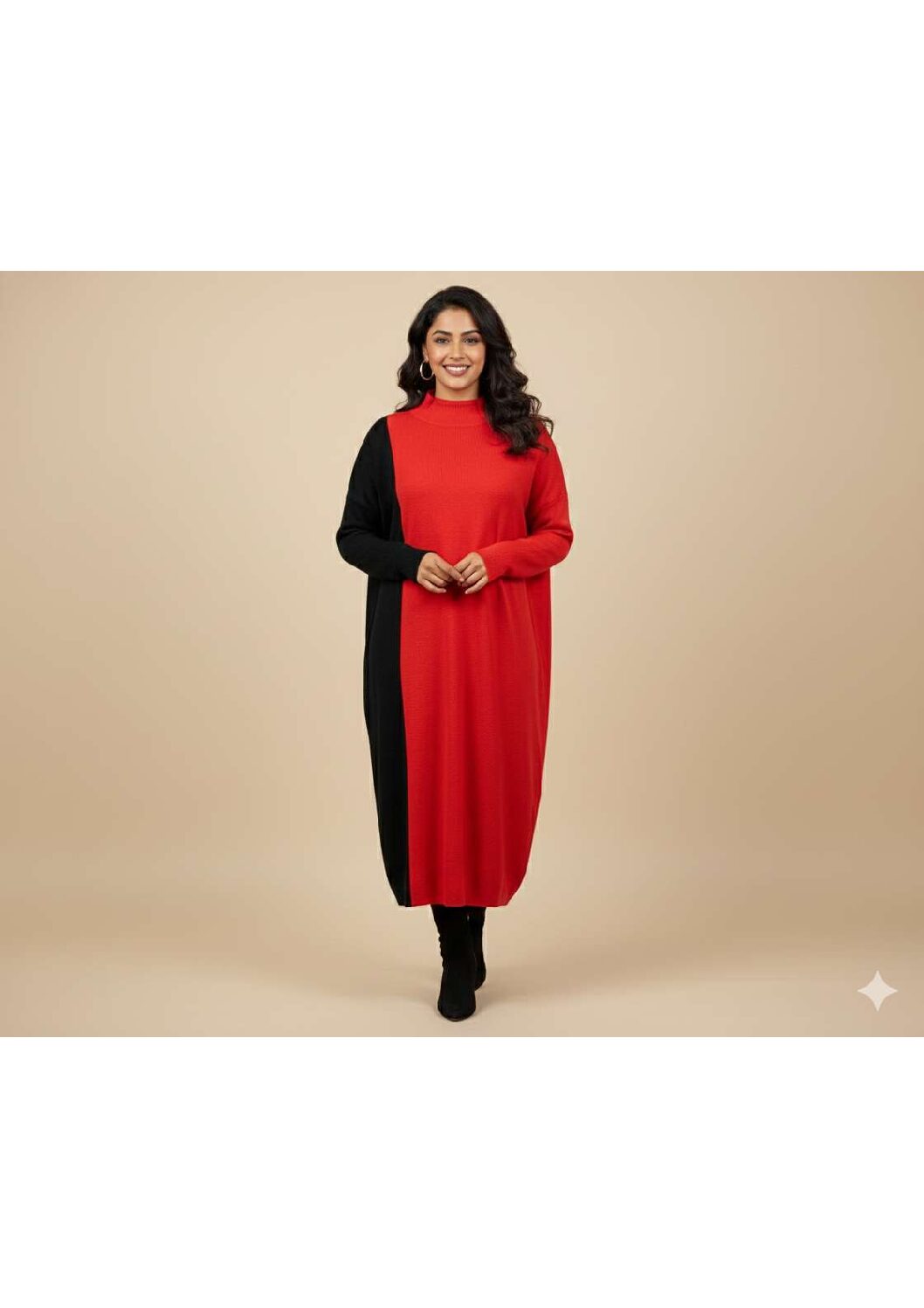 Women stylish intarsia look top sweater