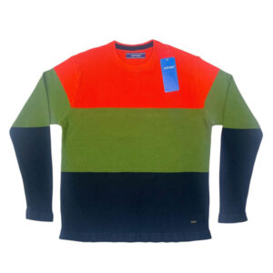 Colorblocked Men Striped Pullover