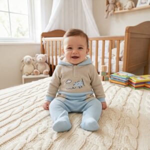 Apus baby jump suit with hoodie (6-9 months)